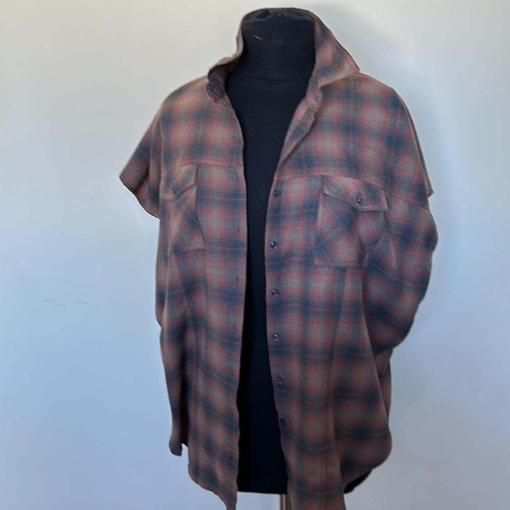 🐞Jack sleeveless plaid earth tones  button down top oversized Sm